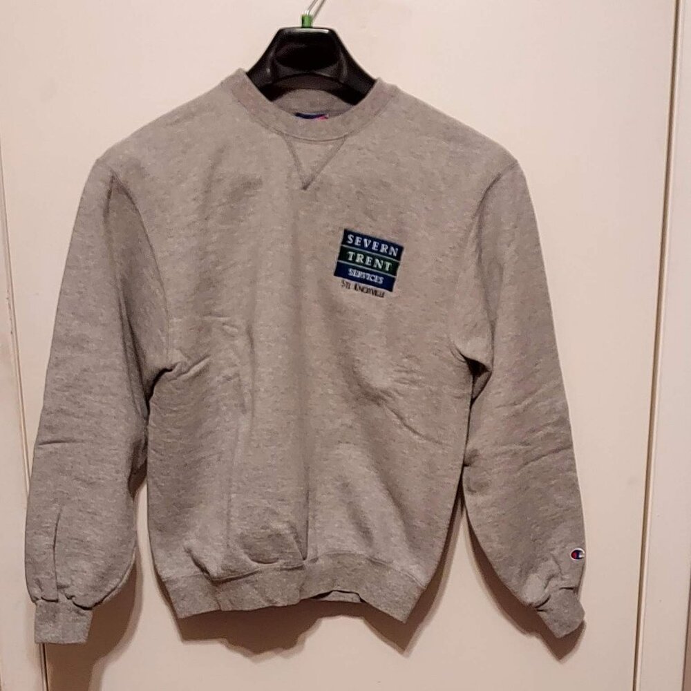 Mens Champion Athletic Apparel light Gray Sweat Shirt Sz M Crew Neck Long Sleeve